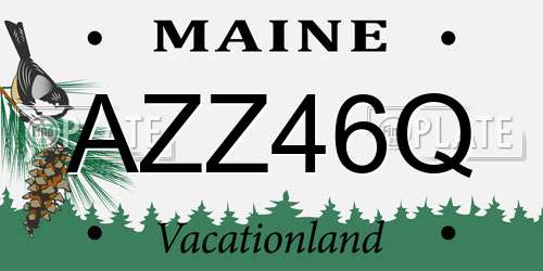 AZZ46Q Maine License Plate