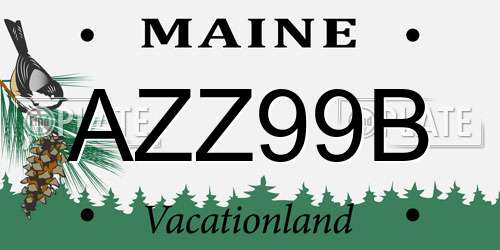 AZZ99B Maine License Plate