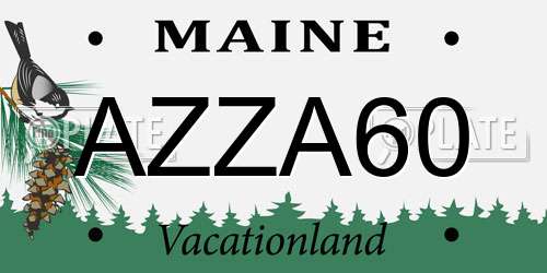 AZZA60 Maine License Plate
