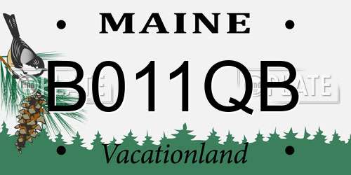 B011QB Maine License Plate