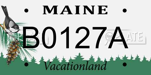 B0127A Maine License Plate