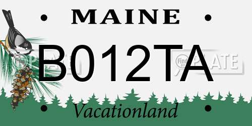B012TA Maine License Plate