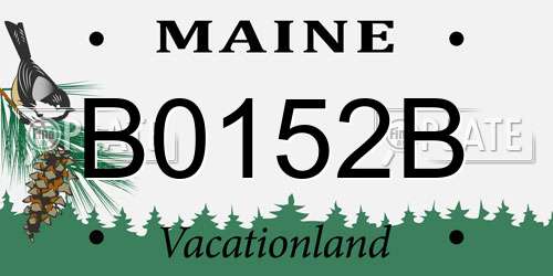 B0152B Maine License Plate