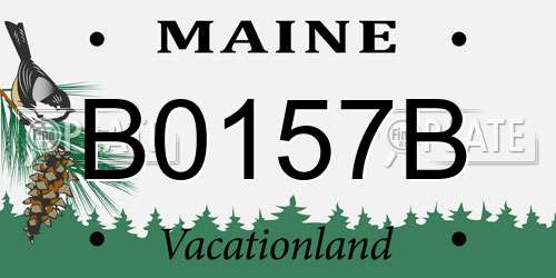 B0157B Maine License Plate