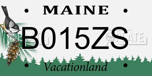 B015ZS Maine License Plate