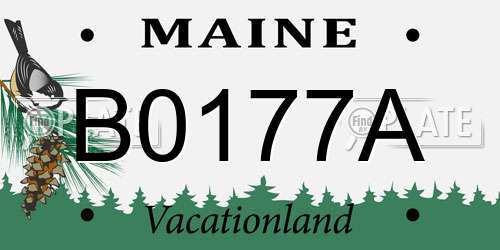 B0177A Maine License Plate