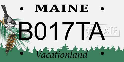 B017TA Maine License Plate