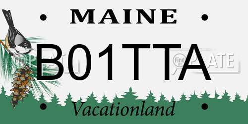 B01TTA Maine License Plate