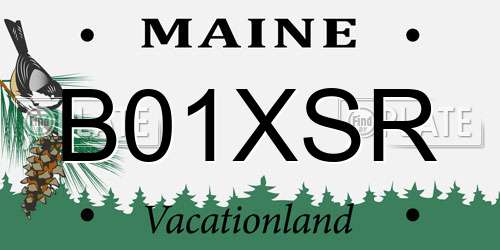 B01XSR Maine License Plate
