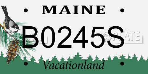 B0245S Maine License Plate