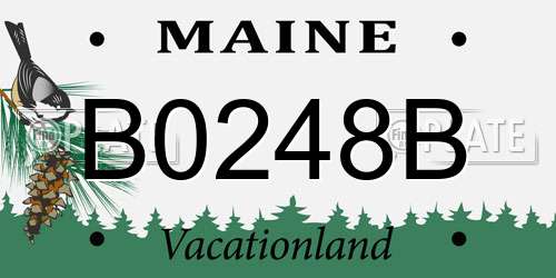 B0248B Maine License Plate