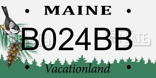 B024BB Maine License Plate
