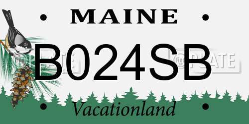 B024SB Maine License Plate