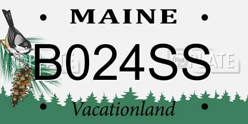B024SS Maine License Plate
