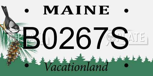 B0267S Maine License Plate