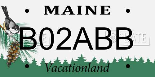 B02ABB Maine License Plate