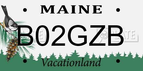 B02GZB Maine License Plate