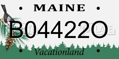 B04422O Maine License Plate