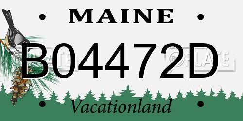 B04472D Maine License Plate