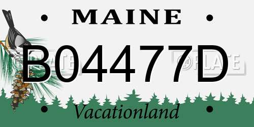B04477D Maine License Plate