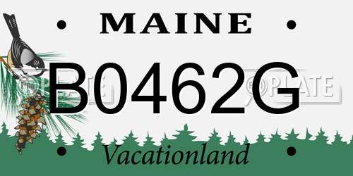 B0462G Maine License Plate
