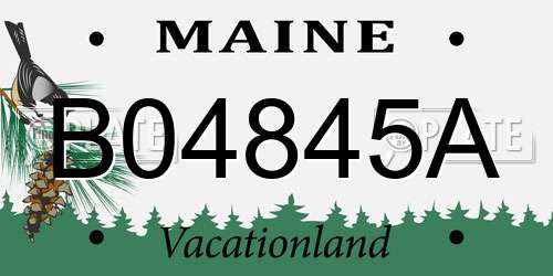 B04845A Maine License Plate