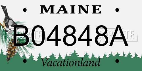 B04848A Maine License Plate