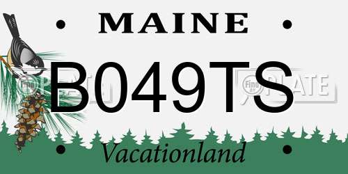 B049TS Maine License Plate