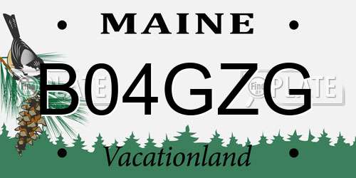 B04GZG Maine License Plate
