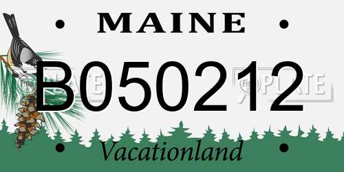 B050212 Maine License Plate