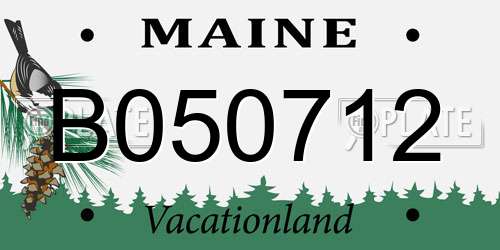 B050712 Maine License Plate