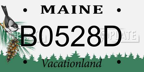 B0528D Maine License Plate