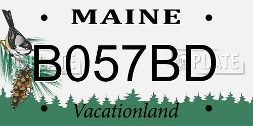 B057BD Maine License Plate