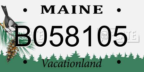 B058105 Maine License Plate
