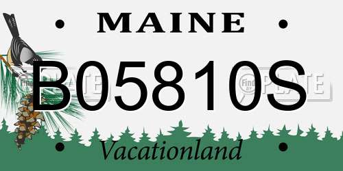 B05810S Maine License Plate