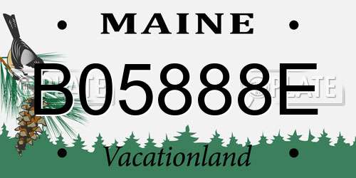 B05888E Maine License Plate