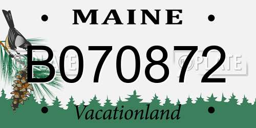 B070872 Maine License Plate