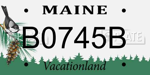 B0745B Maine License Plate