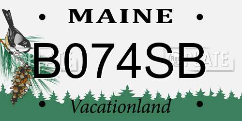 B074SB Maine License Plate
