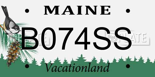 B074SS Maine License Plate