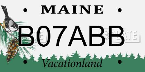 B07ABB Maine License Plate