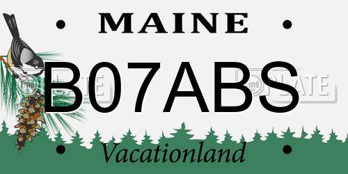B07ABS Maine License Plate