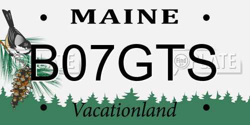 B07GTS Maine License Plate