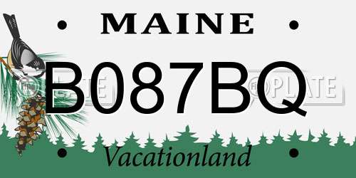 B087BQ Maine License Plate