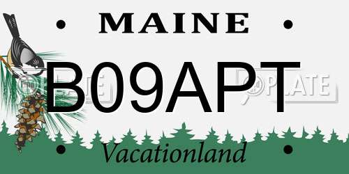 B09APT Maine License Plate