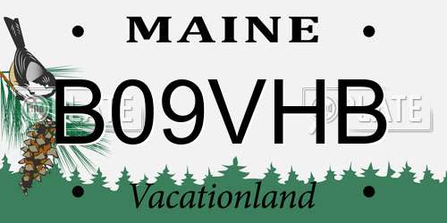B09VHB Maine License Plate