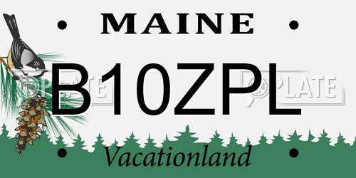 B10ZPL Maine License Plate
