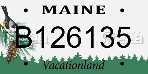 B126135 Maine License Plate