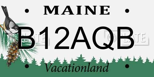 B12AQB Maine License Plate