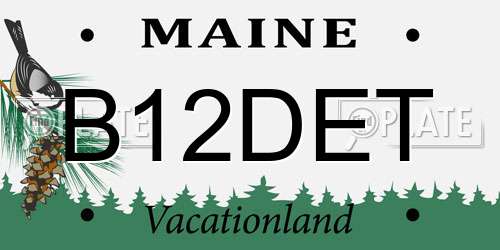 B12DET Maine License Plate